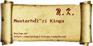 Mesterházi Kinga névjegykártya