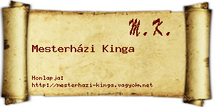 Mesterházi Kinga névjegykártya